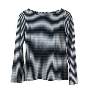 J.Crew Mercantile Artist Tee Womens Small Navy Blue White Striped Long‎ Sleeve